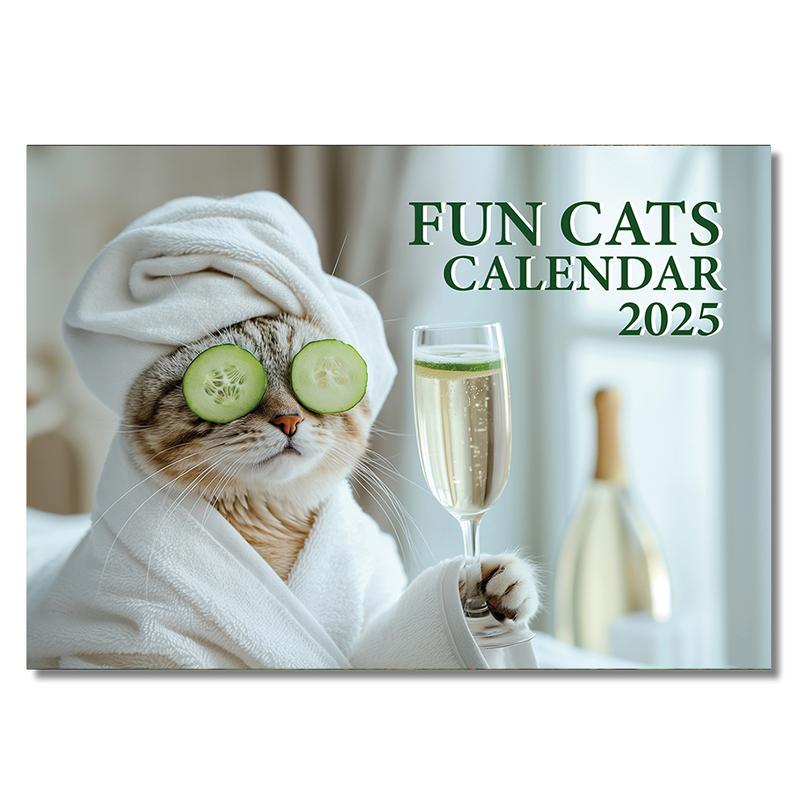 Papa Prints 2025 A4 UK Cat Calendar 12 Months of Adorable Felines & Family Fun 0