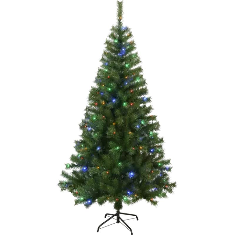 Christmas Tree Artificial 4/5/6/7ft Deluxe With USB LED Remote Lights and Stand Metal Plastic Ornaments Decoration 2