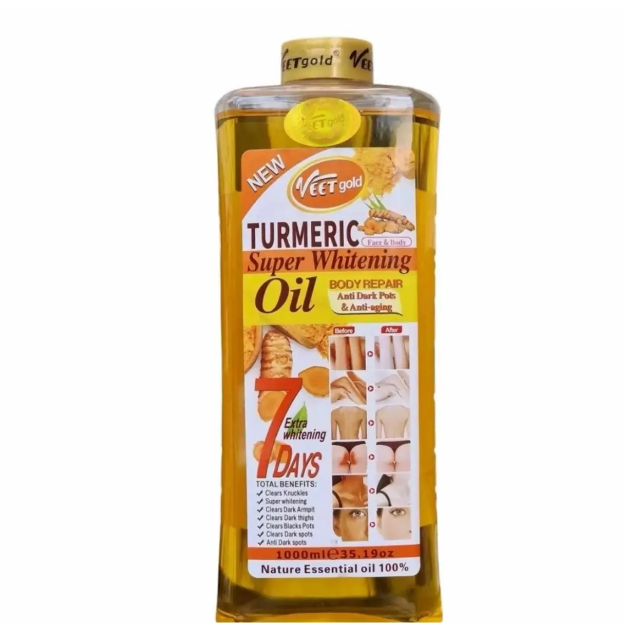 Veet gold tumeric brightening  body oil 1000ml