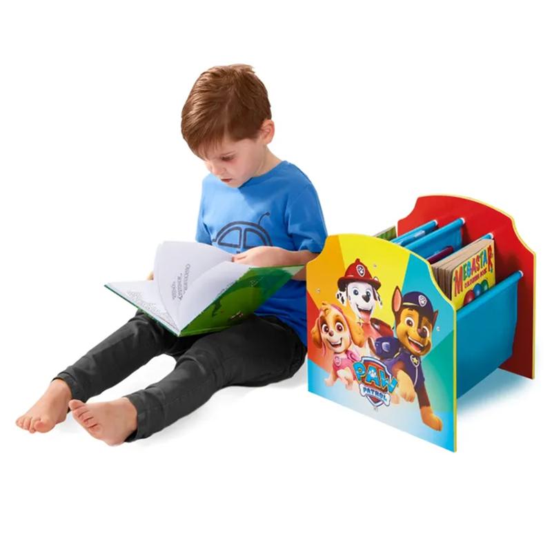 Kids Paw Patrol Sling Bookcase Unit with 4 Shelves, Children's Kids Wooden Furniture Book Shelf, Chase Skye Rocky Pawpatrol 3