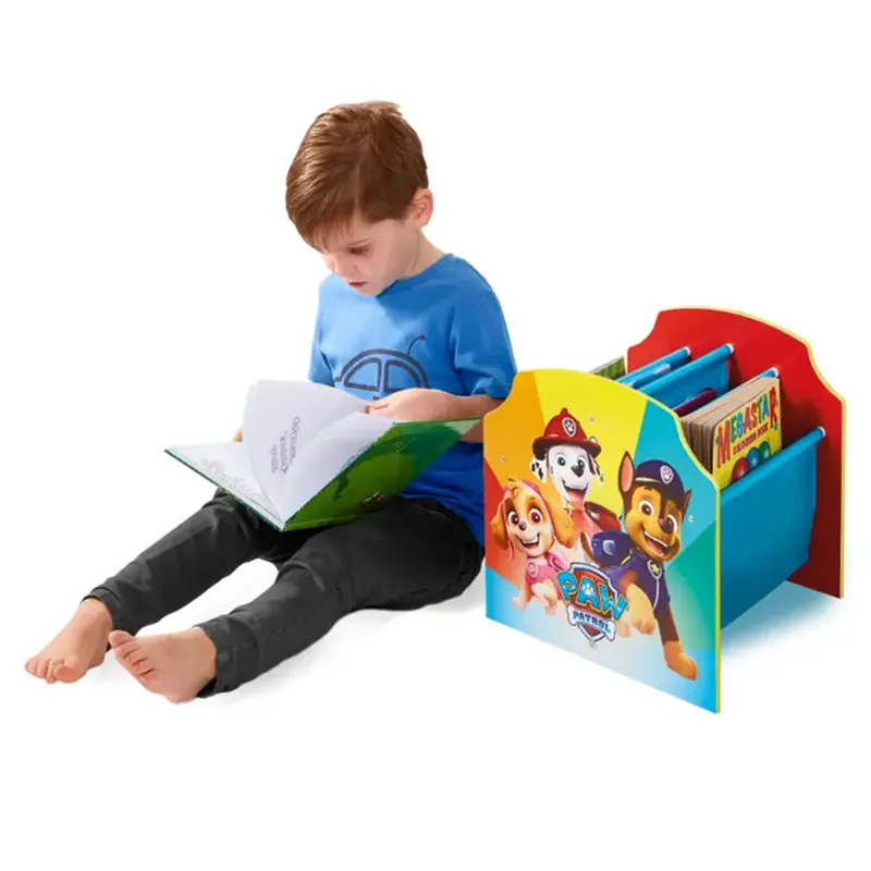 Kids Paw Patrol Sling Bookcase Unit with 4 Shelves, Children's Kids Wooden Furniture Book Shelf, Chase Skye Rocky Pawpatrol 3