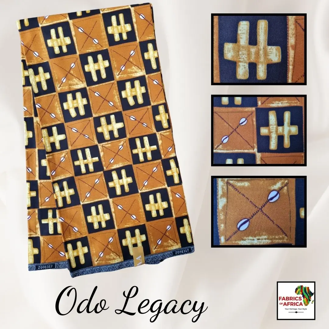African Kente Wax Print Fabric 6 Yards Soft Premium Polycotton - Odo Legacy