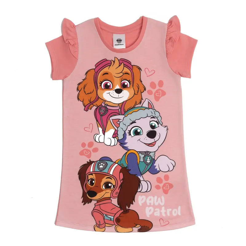 Girls Paw Patrol Nightdress Skye Liberty Everest Nightie Nightwear Nighty Short Sleeve Pyjamas Age 2-6 0
