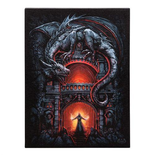 19x25cm Dragon's Lair Canvas Plaque by Spiral Direct - Gothic Supernatural Decor Gift Poster Artwork Decoration Artistic Wall Ornaments canvases home room Print 4