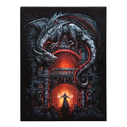 19x25cm Dragon's Lair Canvas Plaque by Spiral Direct - Gothic Supernatural Decor Gift Poster Artwork Decoration Artistic Wall Ornaments canvases home room Print 4