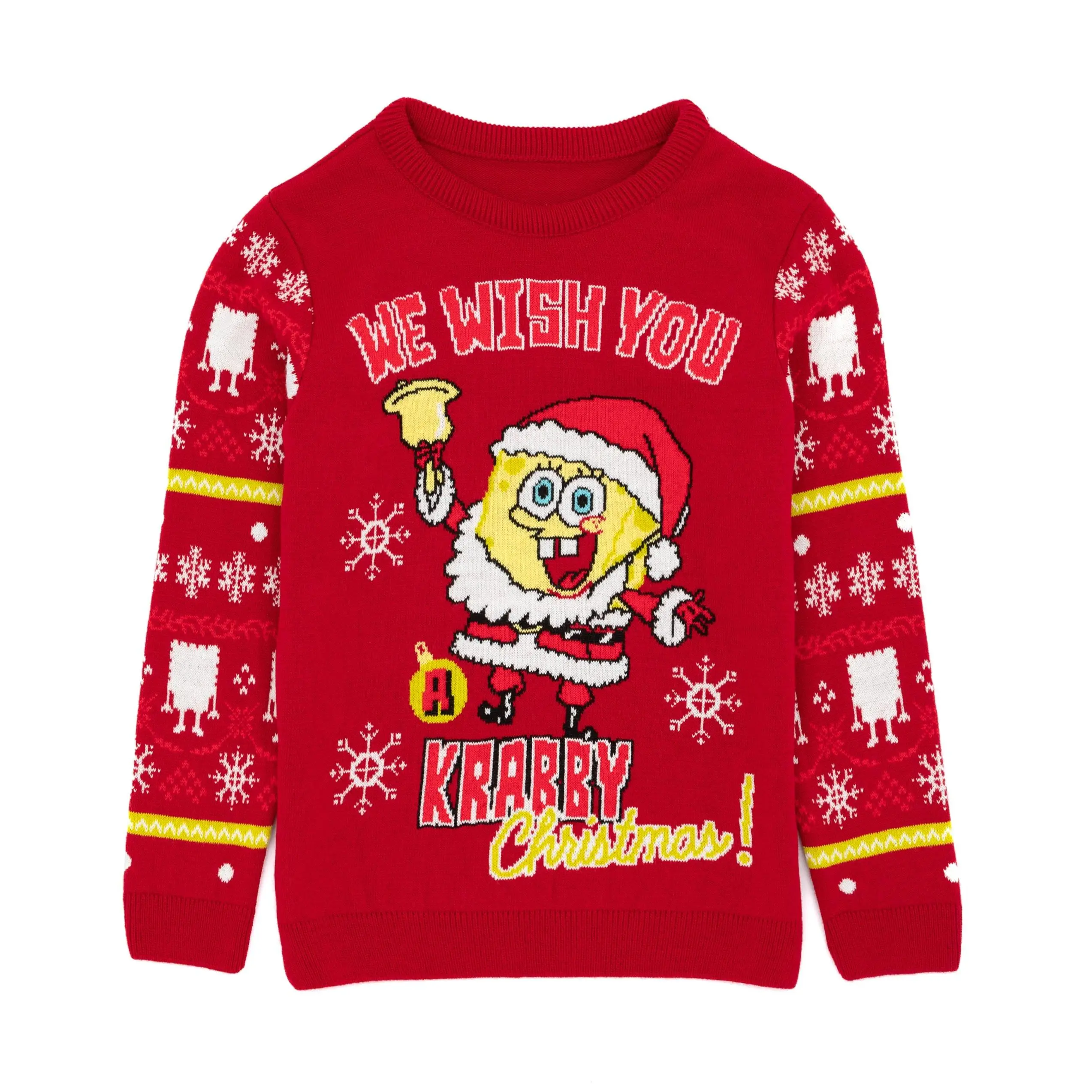 Vanilla Underground x SpongeBob SquarePants Boys Red Spongebob Squarepants Christmas Jumper