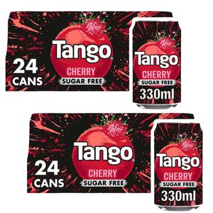 Tango Cherry Sugar Free - Pack of 48 x 330ml - Refreshing Fruity Beverage in Can, New Flavour, Limited Edition Drink