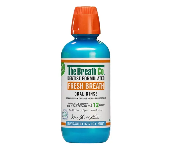 The Breath Co. Alcohol Free Mouthwash. Dentist Formulated Oral Rinse for 12 Hours of Fresh Breath, Icy Mint Flavour, 500 ml