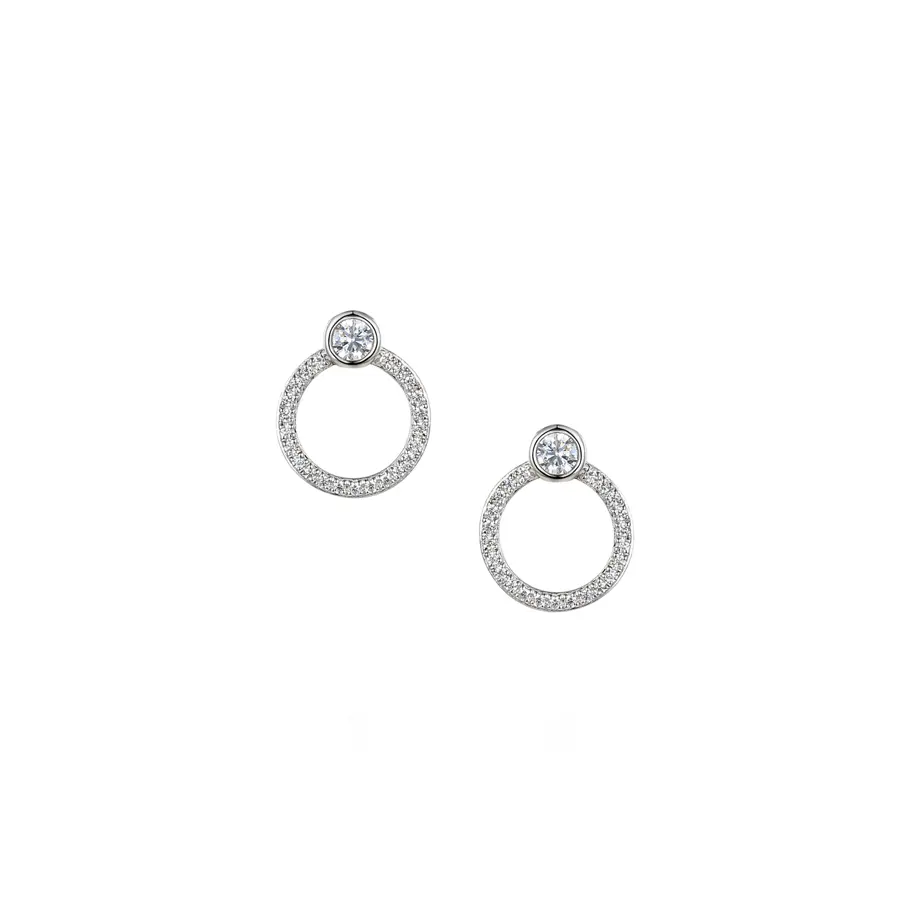 SILVER CIRCLE STUD EARRINGS