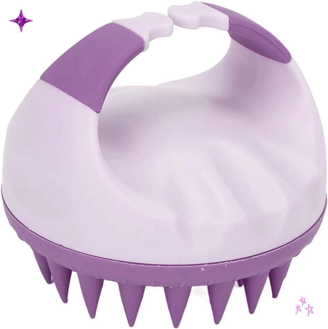 Scalp Massager, Soft Silicone Shampoo Scrub Brush for Clean, Wet and Dry Hair, Massage Scalp, Shower Hair Scrubber Scalp Exfoliator Reduce Dandruff Comb with Flexible Silicone Bristles for Long Thick Curly Hair PURPLE