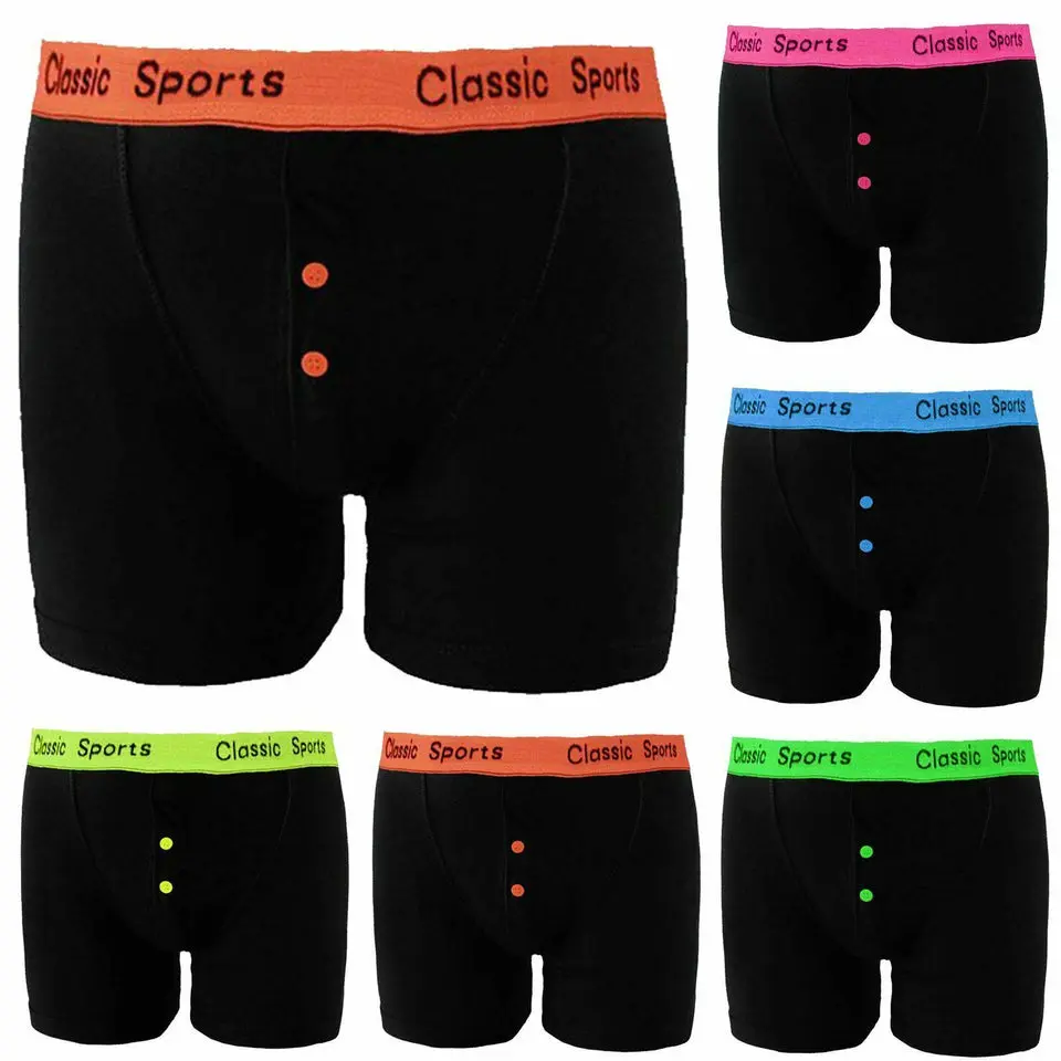 Gimbles New Men's 12 Pairs Classic Sport Neon Waistband Boxer Shorts Underwear