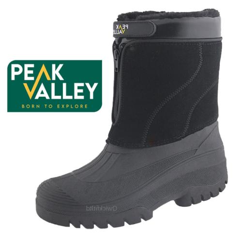 MENS SNOW BOOTS WINTER WATERPROOF MUCKER THERMAL LADIES SKI WELLINGTONS FUR WARM ZIP WOMENS GRIP SOLE STABLE HORSE RIDING DOG WALKING 5
