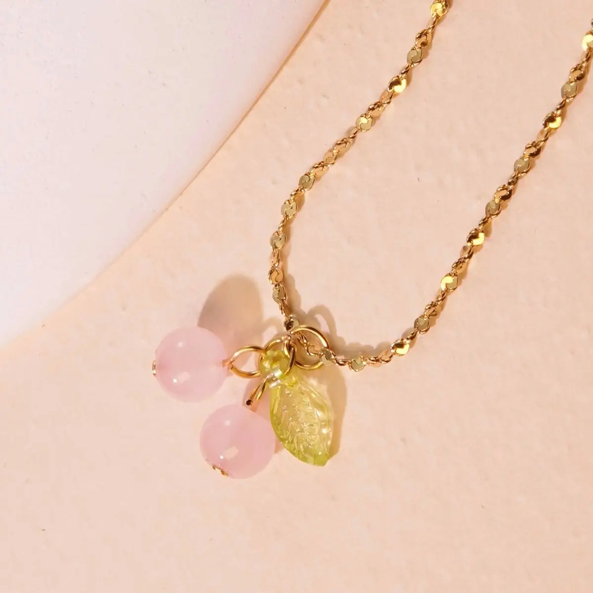 Pink Cherry Necklace