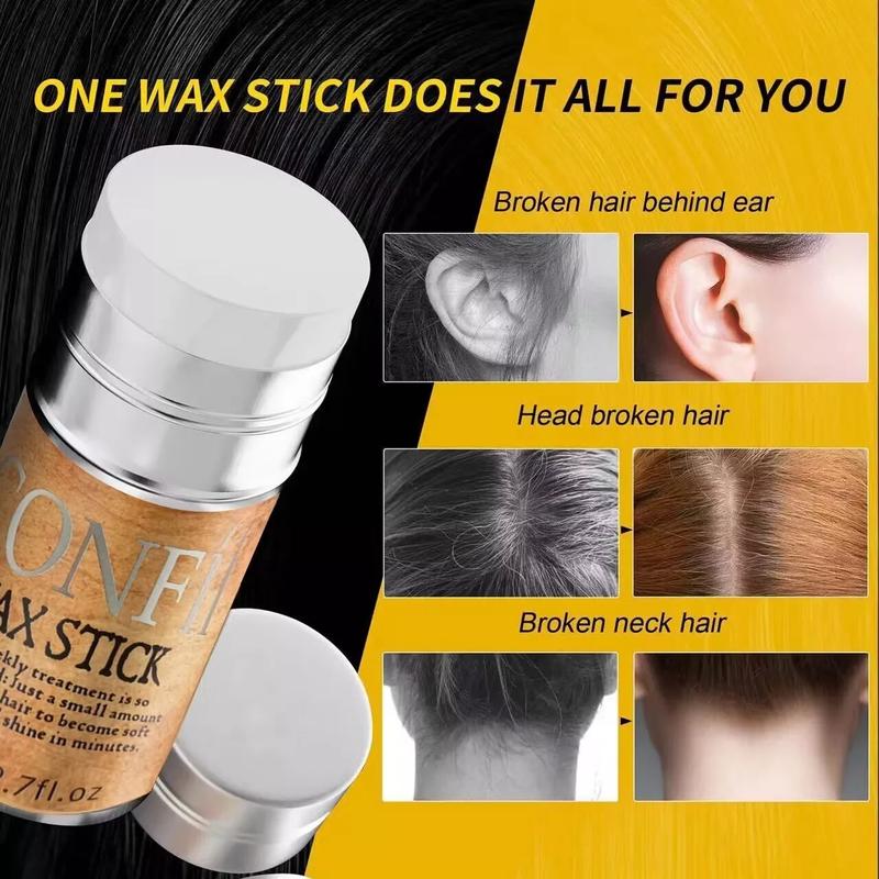 Confii Hair Wax Stick Hair Finishing Stick for Women & Kids Edge Control Anti-Frizz Non-Greasy Long Lasting Styling Smooth Wax Stick Hair for Flyaways Hair Slick Stick to Make Sleek Bun Haircare Gel 2