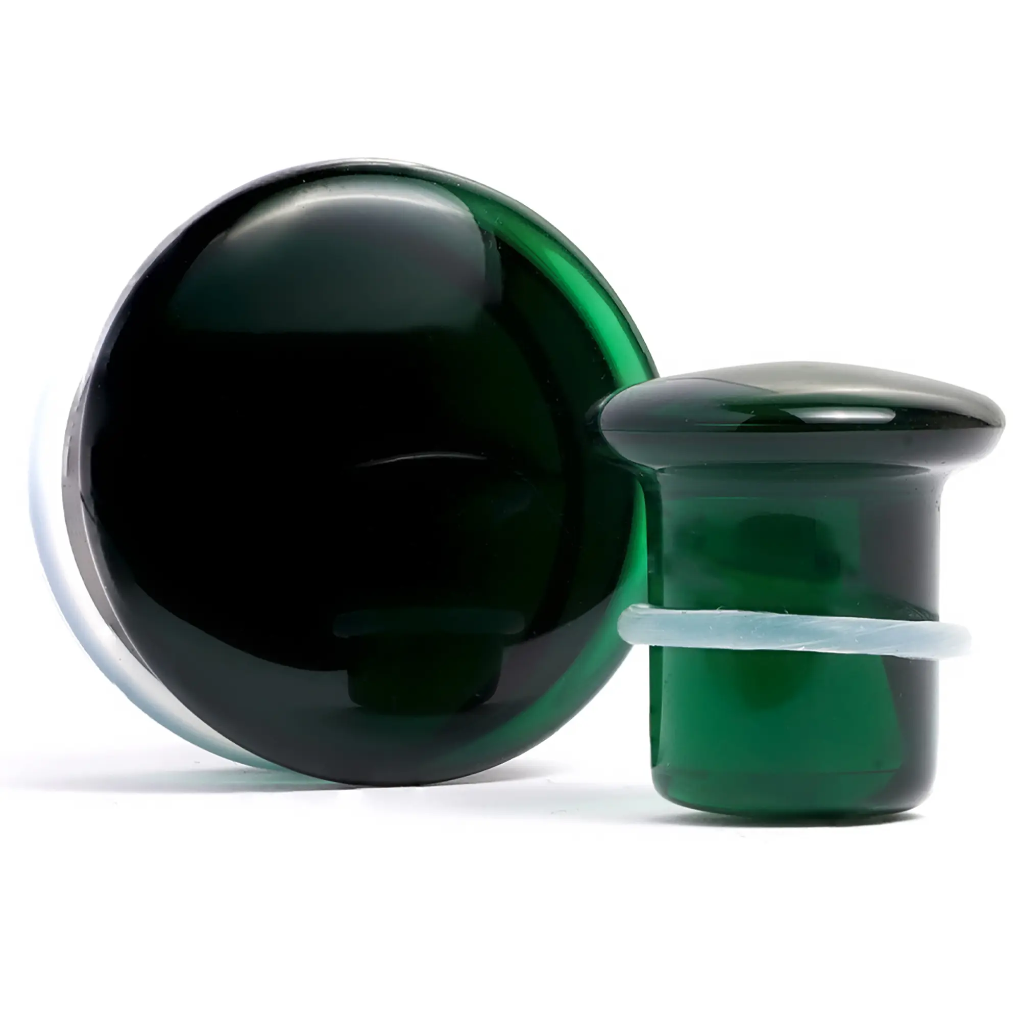 Green Single Flare Glass Plug / Gauge - For Stretched Ears