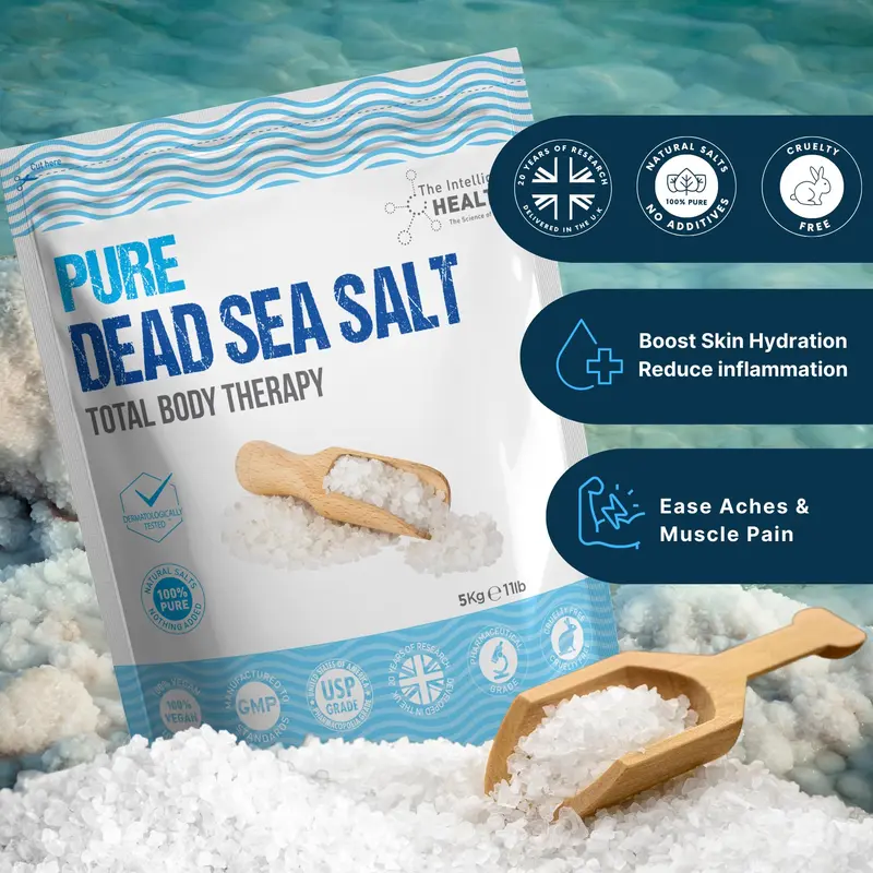 Pure Dead Sea Salt - Premium Bath Salts for Muscle Recovery and Relaxation, Total Body Therapy Luxury Dead Sea Salts for Baths, 5 Kg Soothing Skin Repair Cosmetic Gentle 2
