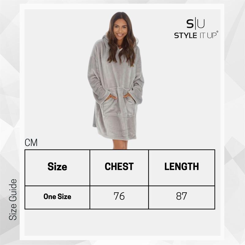 Style It Up Women's Oversized Fleece Hoodie Blanket with Kangaroo Pocket - Comfortable, Womenswear 7