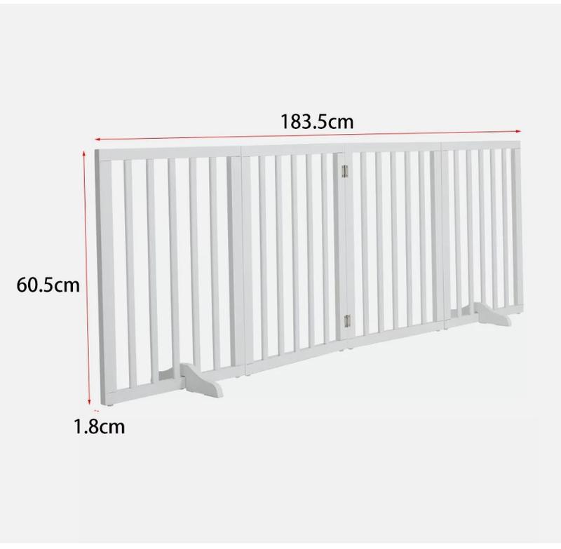 Product Introduction of 3/4 Panels Folding Pet Gate Wooden Dog Fence Safety Barrier Divider Freestanding 8