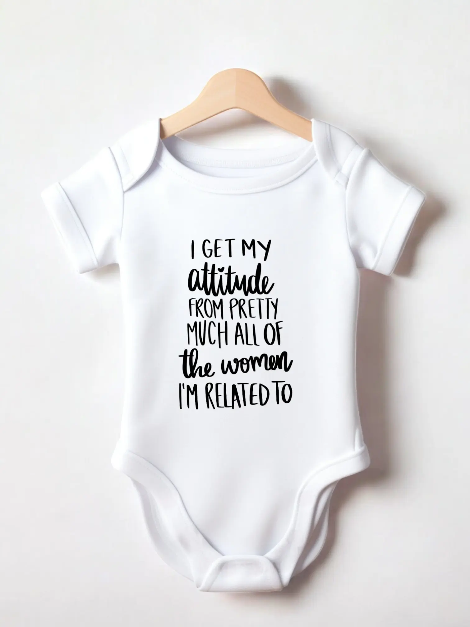 Funny Baby Vest 'I get my attitude from pretty much all of the women I am related to' perfect funny baby vest