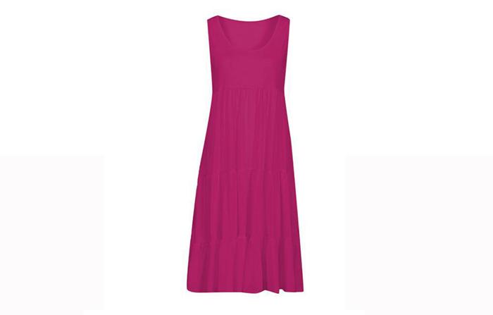 Product Introduction of Women Causual  Sleeveless Ruffles Mini Dress Boho Solid Beach Sundress Oversized Loose Dress  Summer Casual Womenswear Basic Minimalist 6