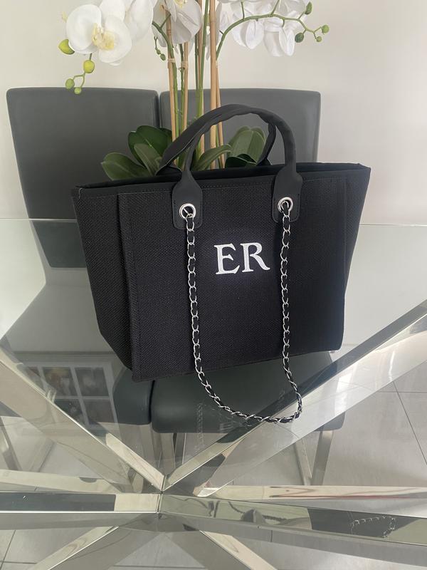 black Medium Shoulder Tote Bag- Ange 2
