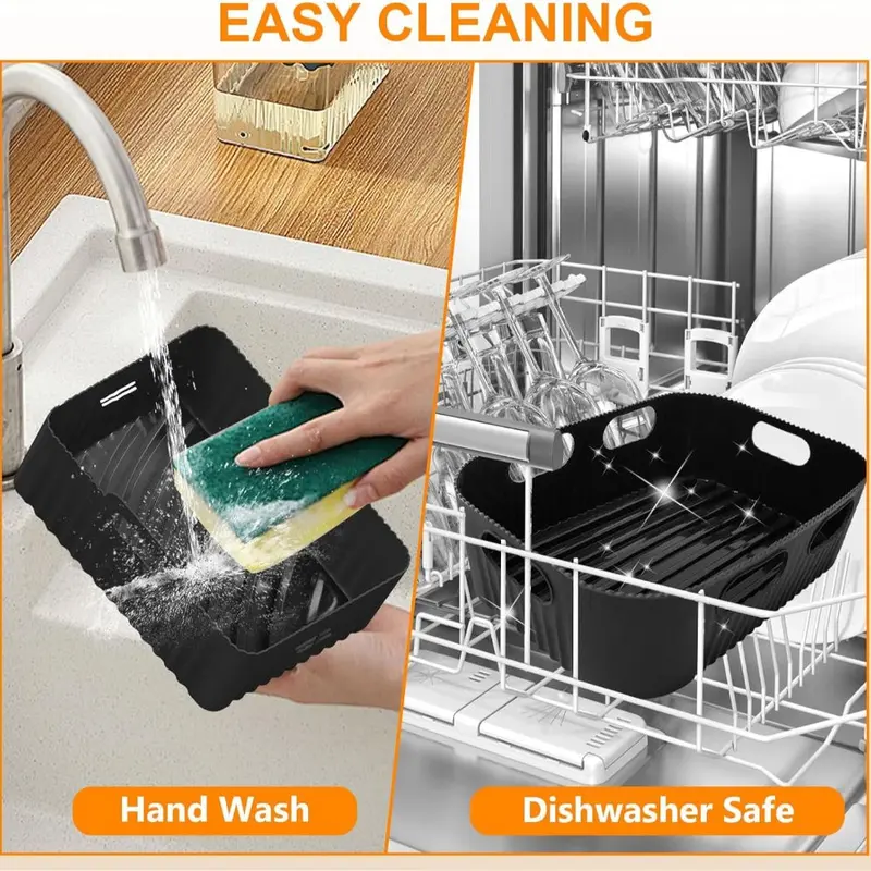 3PCS Air Fryer Accessories Set, Silicone Air Fryer Liner Compatible for Duronic AF34 10L, Instant 8.5L, Reusable Airfryer Accessories Compatible for Duronic Dual Air Fryer(1*10 l+2*5 l) 6