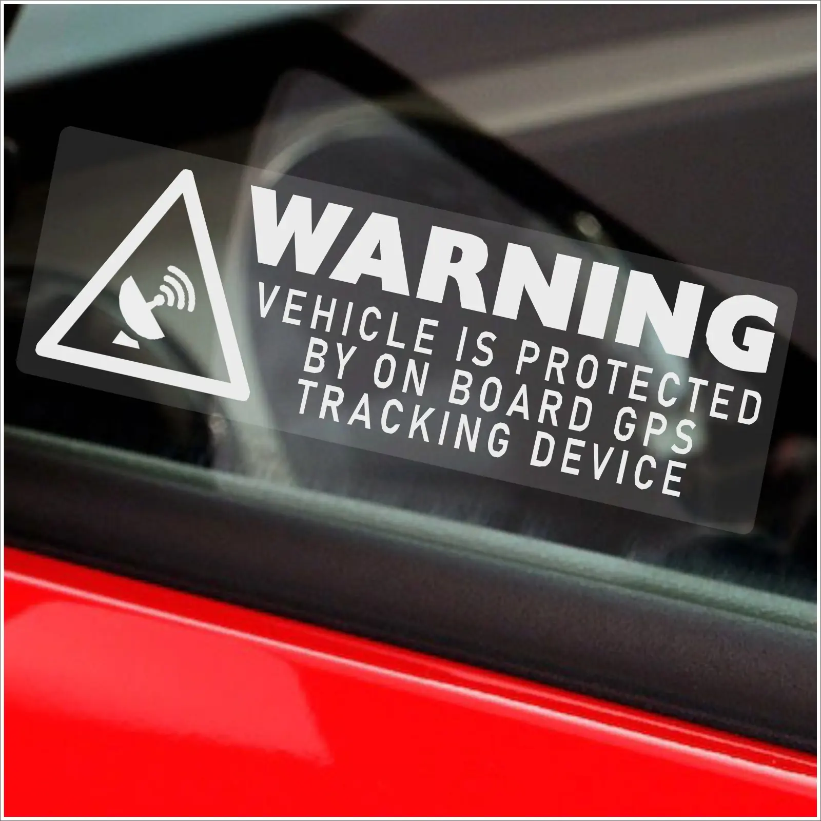 5 x Stickers WARNING On Board GPS Tracking Device Vehicle Signs Protected By Car Van Boat Taxi Secure Security Protection Labels Safety Alarm Dash Satellite 75x25mm
