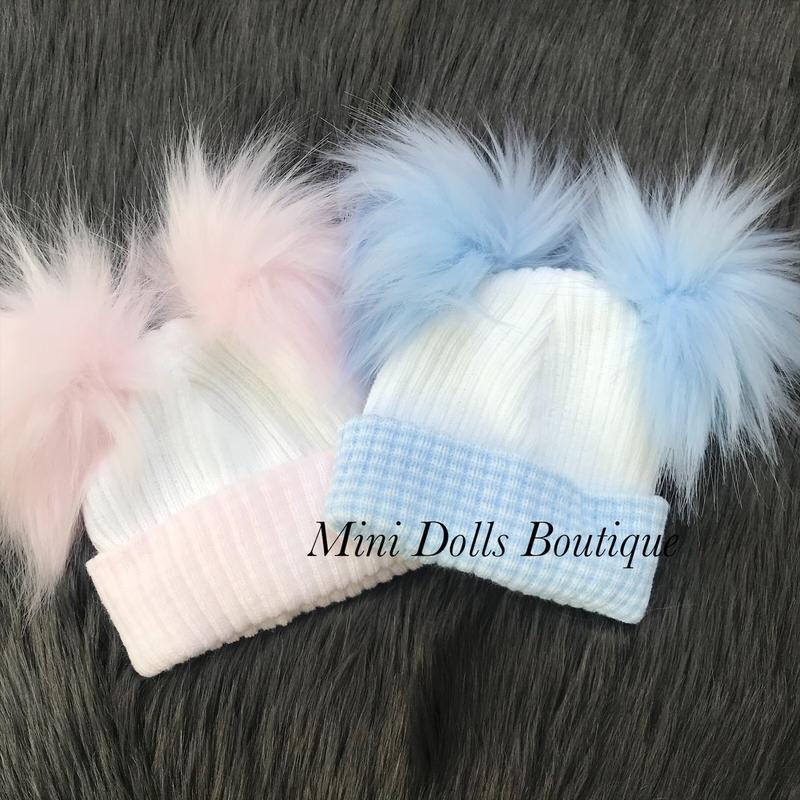 First Size Double Pom Pom Hat 2