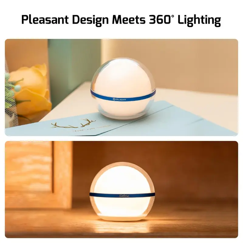 OLIGHT Sphere Smart Night Light, 75 lumens Stepless Dimming Table Lamp, Remotely APP Control, Rechargeable Ambient Light 5