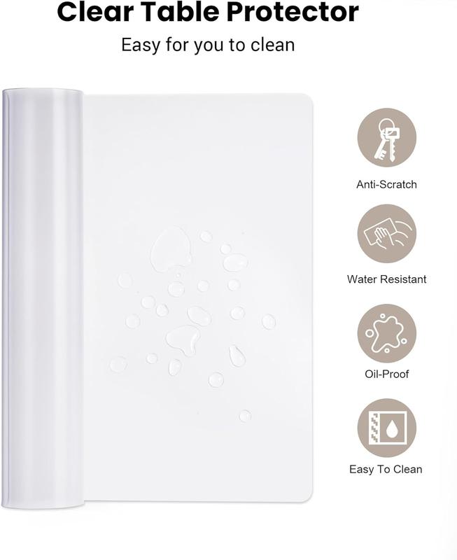 YSAGi Clear Desk Mat, Transparent Large Mouse Mat for Desk, Waterproof Clear Table Protector Desk Cover Mat, Non-Slip Desk Pad Desk Protector for Home and Office (90 x 43 cm) 3