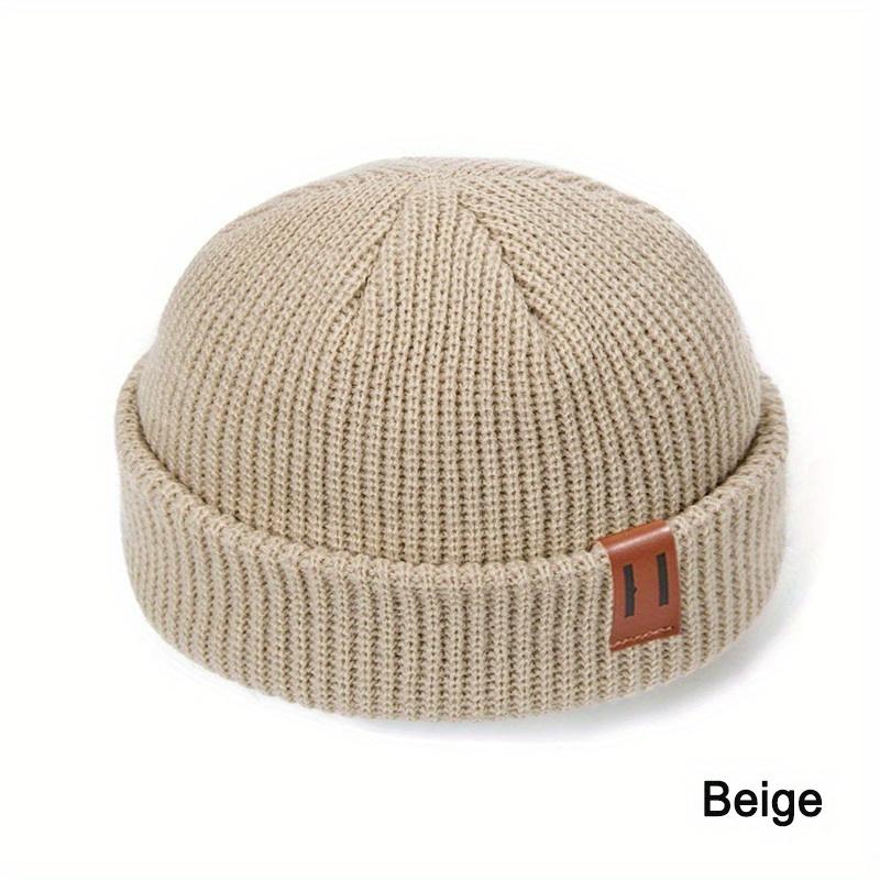 1PC Men Women Fashion Winter Knitted Beanie Hat Unisex Cap Hip-hop Cuffed Short Cap Bonnet Warm Ribbed Fisherman Docker Hats 1