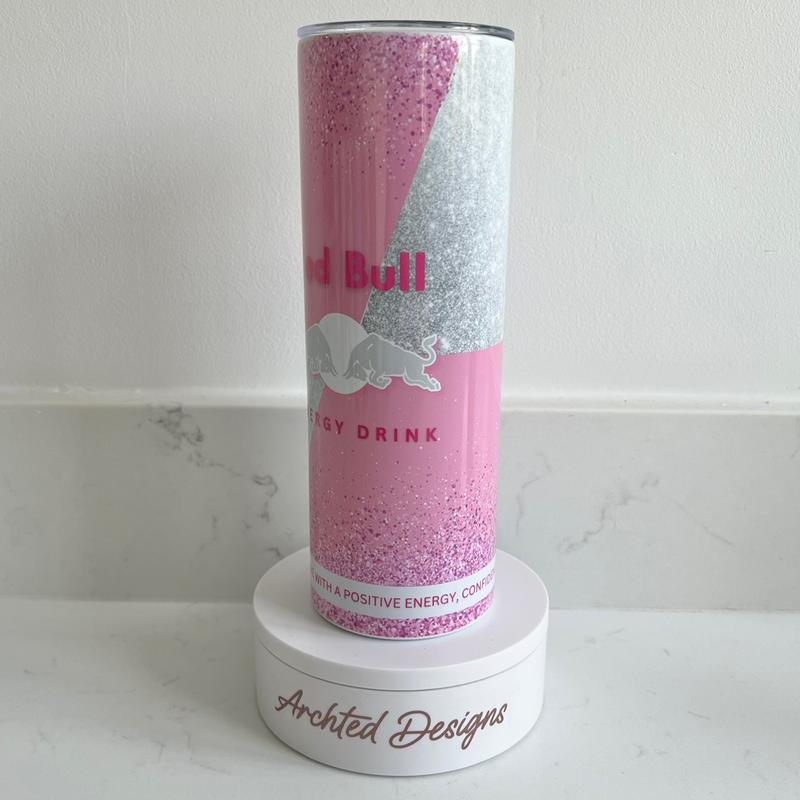 Personalised Pink R Bull 20oz tumbler with straw and lid Drinkware Plastic Reusable Stainless Bottle Steel Water Bottles Portable Washable Cup Mug Bottled 3