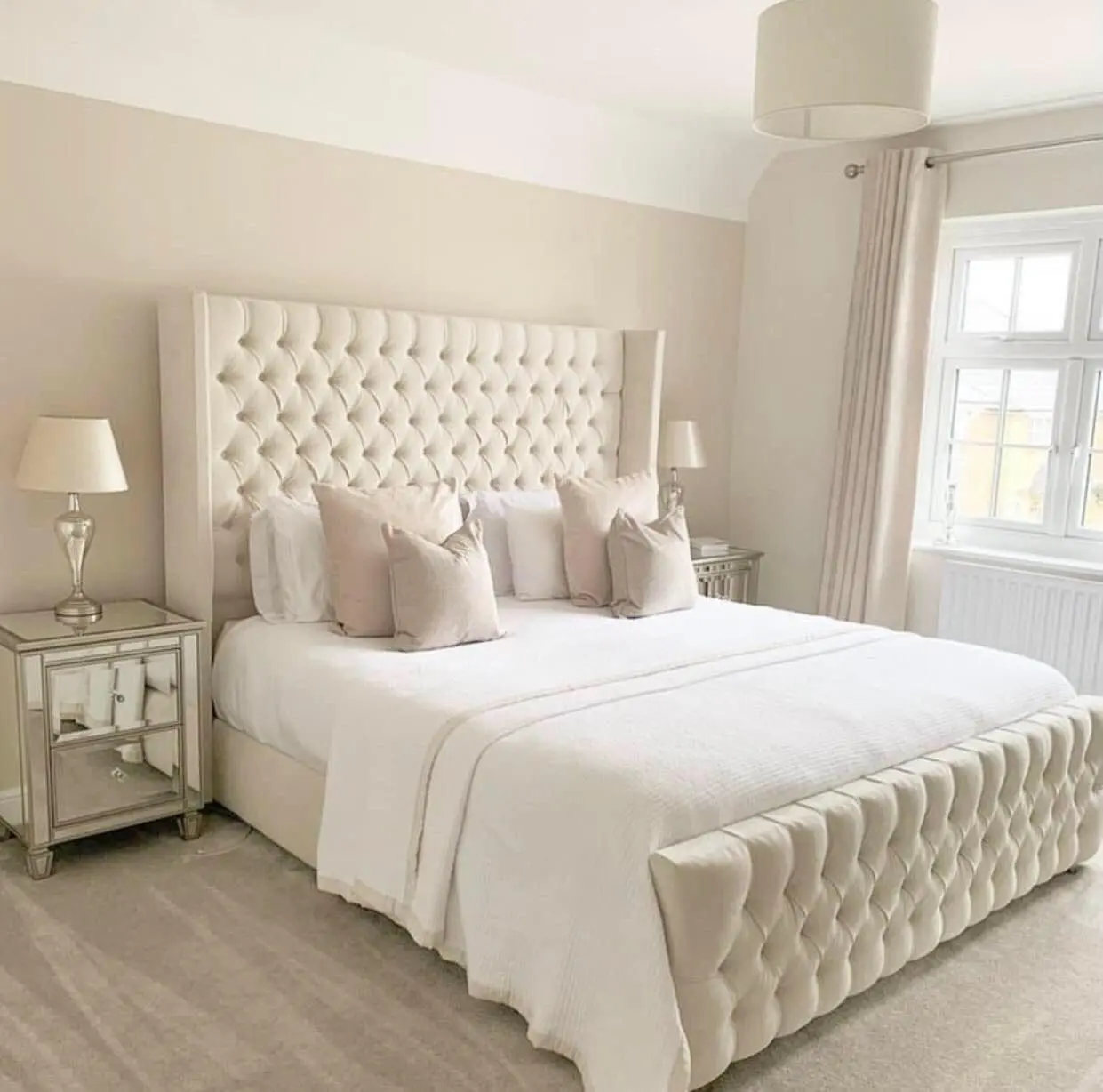 Emperor Wing Bed - Elegant Chesterfield Design with High Headboard Many Colours & Sizes Available