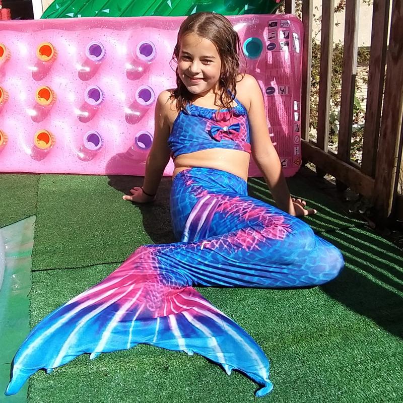 Luxury Mermaid Tail & Bikini - Rich Blue & Dark Pink 1