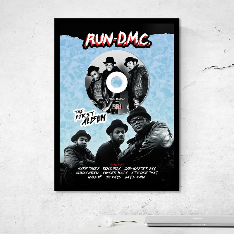 RUN DMC 'RUN DMC' FRAMED CD ALBUM PLAQUE 3