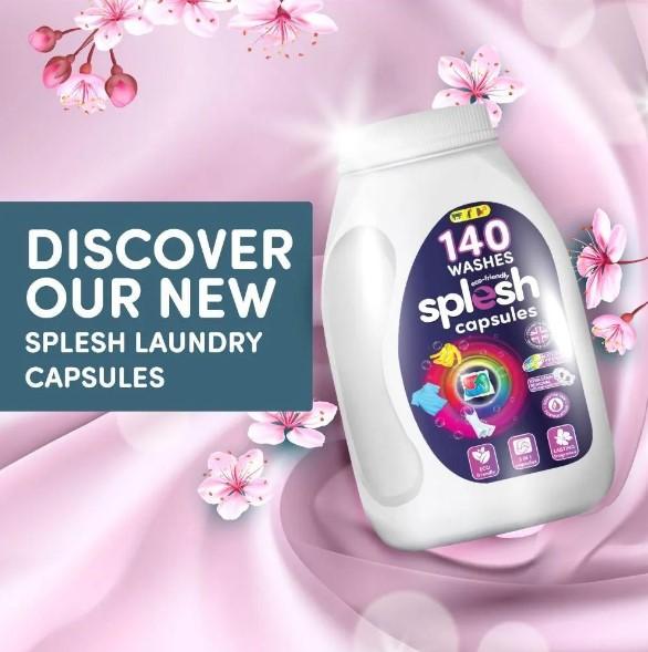 Splesh 3 in 1 Xtra Stain Removal Laundry Capsules - Bulk Buy, 140 Washes 1 Pack - Household 5