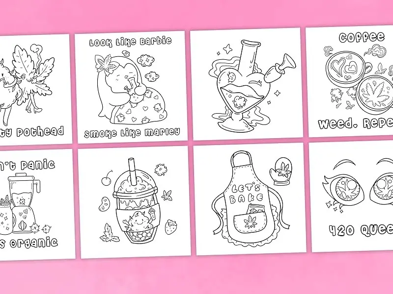 Stoner Cutie: Cute and Simple Stoner Coloring Book for Adults Featuring 40 Trippy Animal Characters and Psychedelic Stoner-Themed Designs for Relaxation and Stress Relief Paperback – 9 Dec. 2024 3