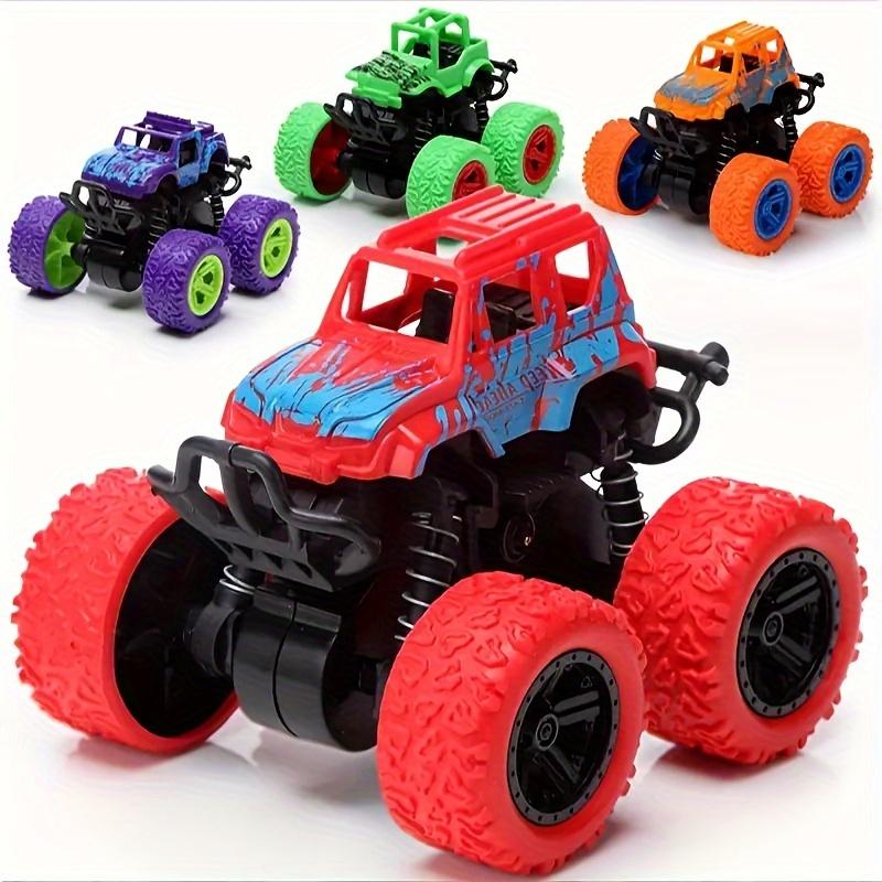 Product Introduction of Monster Truck Playset - Set of 4 Inertia-Driven Vehicles, 360° Stunt Rotation Off-Road Toys, Durable Impact-Resistant, Dual-Direction Friction Powered Trucks for Kids, Perfect for Birthday and Halloween Gifts - Suitable for Ages 3-6 Years 4