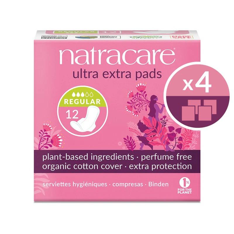 Natracare Ultra Extra Pads Regular with Wings - Comfortable Plant-Based Pads with Extra Cushion Layer 1
