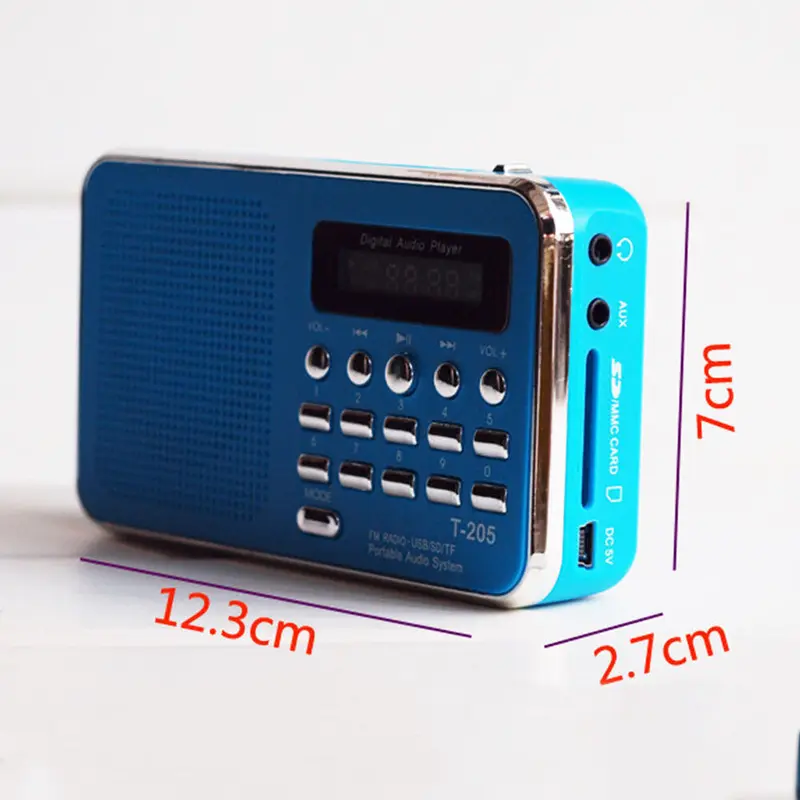 Portable Mini FM Radio Digital Radio Speaker USB SD TF Card MP3 Audio Player 4