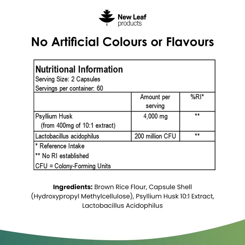 Fibre Supplement 4000mg Psyllium Husk with Acidophilus - High Strength Vegan Capsules 5