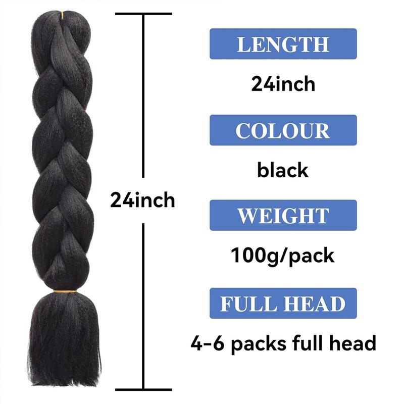 Product Introduction of Synthetic 1Pcs 24inch 100g Braiding Hair Box Braids Colorful Twist Braiding Hair Extensions Synthetic Crochet Braiding 3