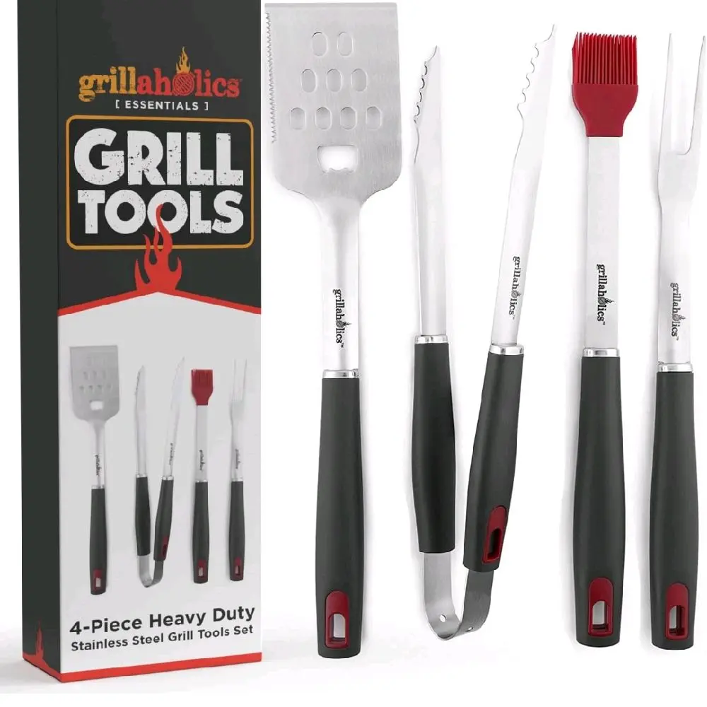 Grillaholics BBQ Tools Set - 4- Piece BBQ Grill