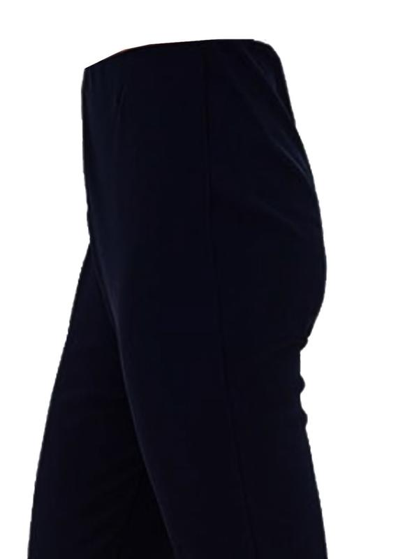 Fashion Luva BLACK Chic Comfort: Women's Ribbed Stretch Bootleg Trousers with Elasticated Waist - Trendy Bootcut Pants for Everyday Elegance Womenswear Bottom Style Lady Stretchy Basic Fits Minimalist 3
