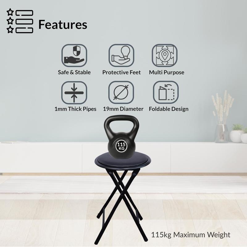 ZYBUX - Portable Round Stool - Folding, Compact, and Versatile for Home Office 3