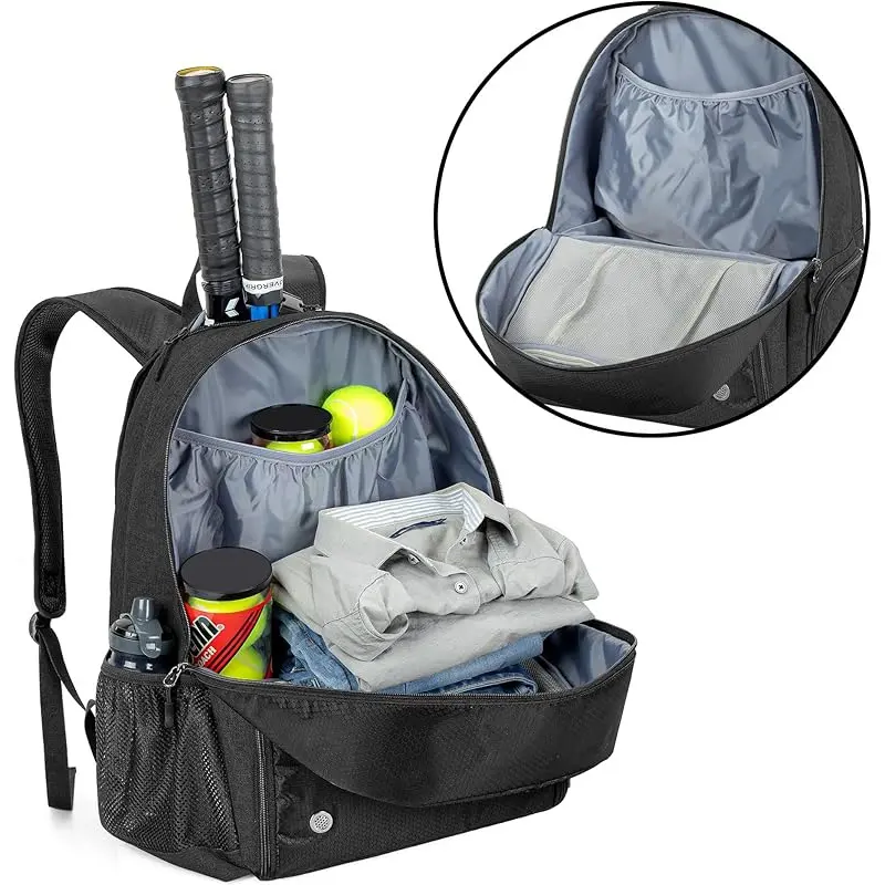 Tennis Backpack Holds 2 Rackets, Tennis Bag with Separate Ventilated Shoe Compartment for Tennis/Pickleball/Badminton/Squash Sports 2