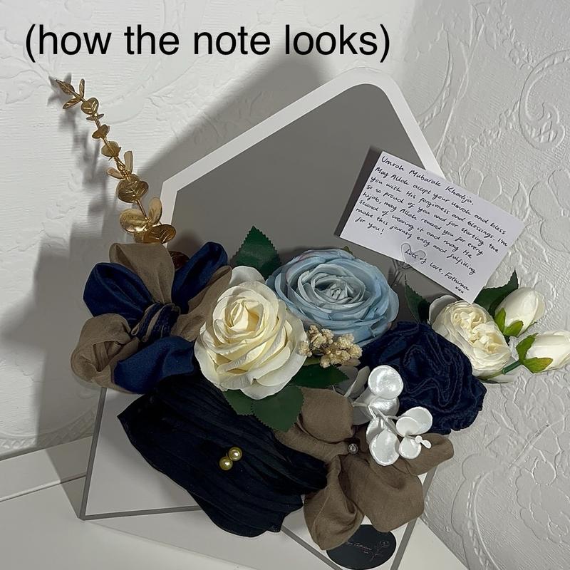 Blue Jersey/Chiffon Envelope Hijab Bouquet Gift 4