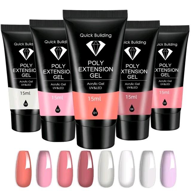15pcs Gel Nail Polish UV Lamp Kit Poly Gel Nail Kit UV Builder Nail Gel Nail Art Nail Care Comfort Manicure French Color Brush Cutics 3