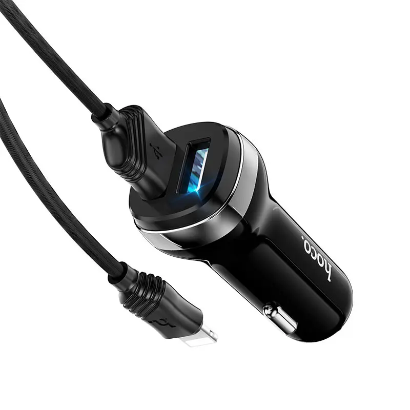 Fast Charging Dual Port USB Car Charger with Lightnning Cable For iPhone, Samsung 3