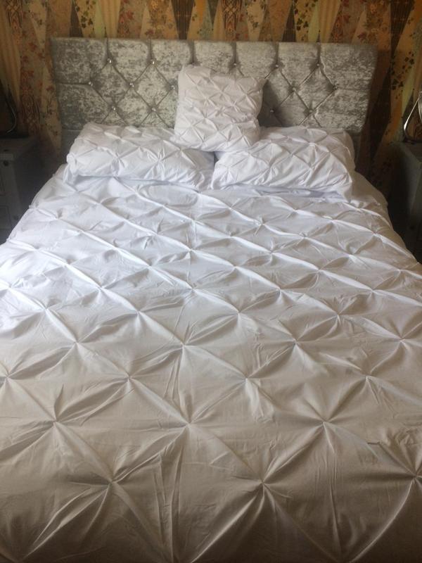 Trend & Bend Pintuck Pinch Pleated Duvet Cover with Pillowcases – Luxury Cotton Quilt Bedding Covers Single Double King Super King Size Bed Sets Perfect for Christmas, and New Year duvet  sets 5